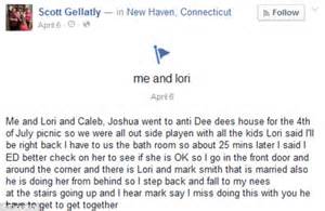 scott gellatly kills wife lori gellatly after posting on facebook about catching her cheating