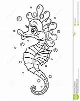 Coloring Pages Horse Seahorse Sea Fish Printable Cute Template Animal Kids Line Preschoolers Colouring Drawing Copyright Color Templates Adults Preschool sketch template
