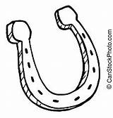 Horse Shoe Clipart Vector Clip Illustrations sketch template