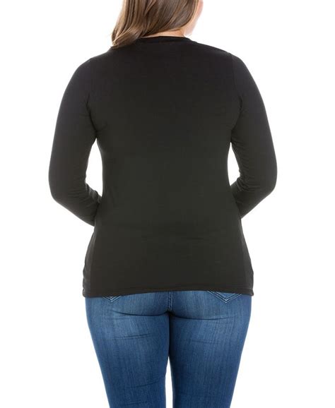 24seven Comfort Apparel Womens Plus Size Long Sleeves T Shirt Macys
