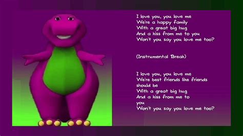 [29 ] Barney I Love You Song Lyrics
