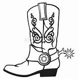 Cowboy Boots Boot Coloring Drawing Pages Cowgirl Embroidery Patterns Sketch Line Hand Template Google Printable Quilt Western Clipart Vector Royalty sketch template