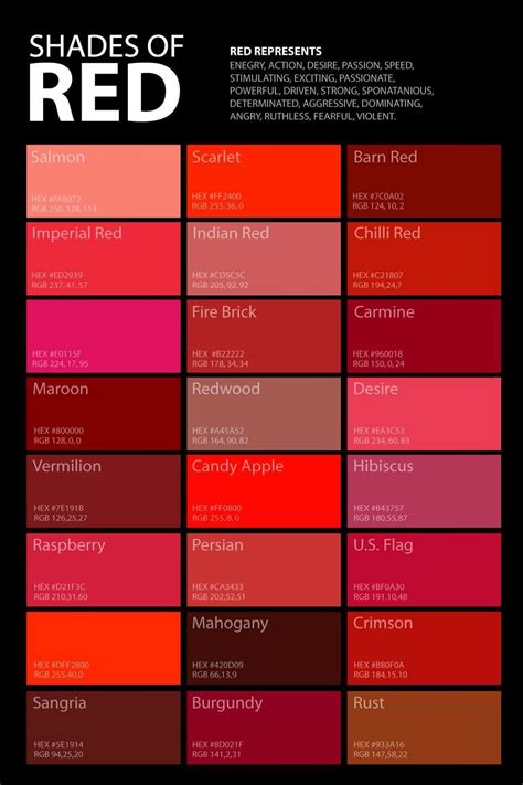 shades  red color red color names  shades  red color
