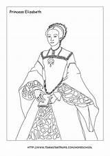 Colouring Henry Viii Elizabeth Coloring Pages History Template Tudor Queen Sketch British Choose Board sketch template