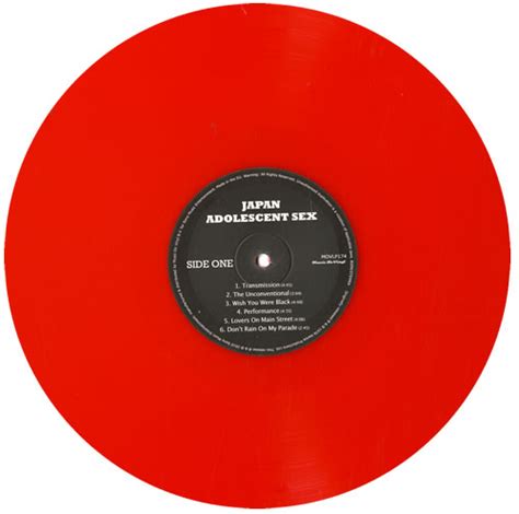 Japan Adolescent Sex Red Vinyl 7 Dutch Vinyl Lp Album Lp Record