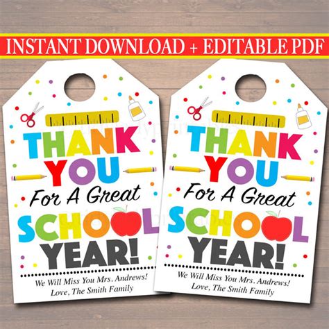 teacher appreciation gift tag tidylady printables