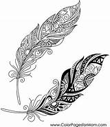 Feather Vector Tribal Tattoo Decorative Coloring Peerless Mandala Feathers Pages Maori Shutterstock Stock Tattoos Feder Designs Choose Colorpagesformom Board sketch template
