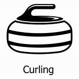 Curling Vector Rock Stone Clip Icon Simple Outline Illustration Stock Shutterstock Clipground Logo Style Web sketch template