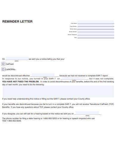 reminder letter templates  google docs word pages
