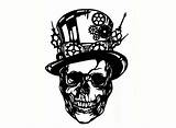 Skull Steampunk Drawing Fused Decals Pcs Glass Paintingvalley Drawings sketch template