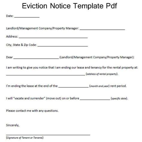 sample eviction letter  family member flr eviction notice