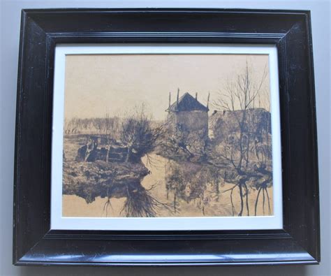 antoon derkzen van angeren landschap met hooiberg ets  sold view  auction result