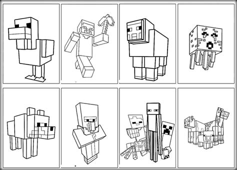 minecraft characters coloring pages  print