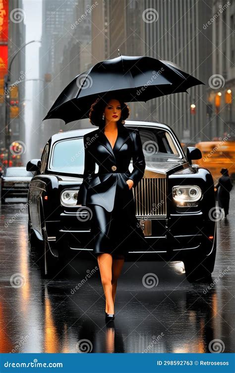 Vibrant Curvy Classy Lady Wear Black Elegant Winter Coat High Heels
