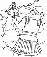 Goliath David Coloring Pages Sermons4kids sketch template