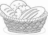 Bread Basket Drawing Contour Rolls Food Getdrawings sketch template