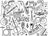 Jazz Coloring Music Vector Pages Book Adults Colorless Set Illustration Fotolia Line Search Adult Alexander Stock Au Shutterstock sketch template
