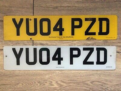 united kingdom gb great britain license plate pair  plates yu pzd