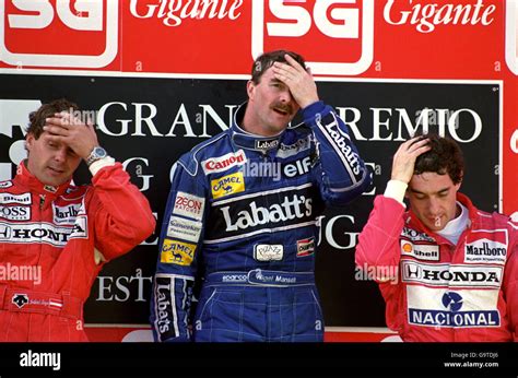 Gerhard Berger Nigel Mansell And Ayrton Senna Senna Show Signs Of
