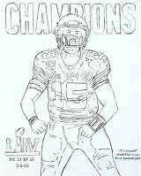 Coloring Mahomes Patrick Pages Chiefs Kansas City Comments sketch template