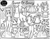Paper Doll Coloring Printable Pages Monday Dolls Marisole Dress Clothes Print Sweet Color Fashion Saucy Colouring Printing Marisol Kids Girls sketch template