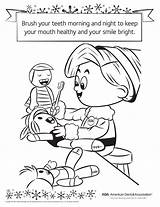 Coloring Dental Hygiene Pages Teeth Personal Healthy Drawing Health Body Brush Kids Printable Children Sheets Activities Christmas Color Worksheet Printables sketch template