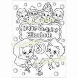 Bubble Guppies Birthday Coloring Printable Pages Party Etsy Guppy Pdf  Listing Something Request Order Custom Made Just Christmas sketch template