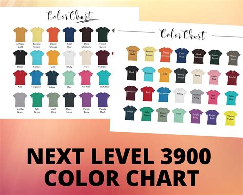 level  color chart  colors  color etsy