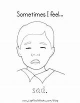 Coloring Sad Pages Face Color Kids Printable Feelings Getcolorings Popular Adults Coloringhome sketch template