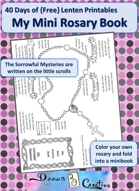 days   lenten printables sorrowful mysteries mini rosary book