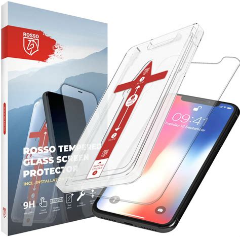 rosso apple iphone  xs tempered glass met installatietray apple iphone  apple iphone xs