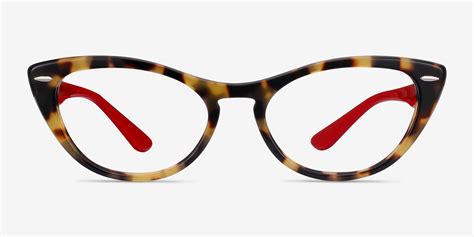 Ray Ban Nina Cat Eye Tortoise Red Frame Glasses For Women