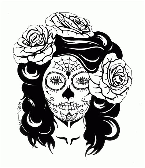 day dead girl skull coloring pages skull coloring pages sugar