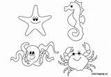 Sea Coloring Animals Pages Creatures Ocean Life Animal Underwater Under Kids Printable Color Scene Sheets Preschool Floor Simple Coloringpage Eu sketch template