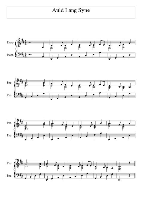 Auld Lang Syne Piano Sheet Music With Letters Best Music