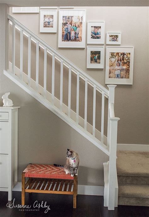 black stairs  runner ideas staircase makeover white  railing baers dark walls entryway