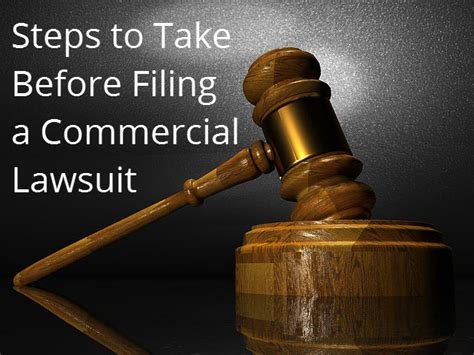 steps to take before filing a commercial lawsuit
