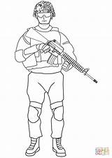 Coloring Soldier Pages M16 Printable Drawing sketch template
