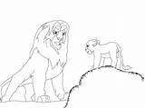 Coloring Lion King Kovu Kiara Ii Cartoon sketch template