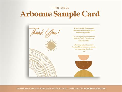 arbonne   card digital file printable  etsy