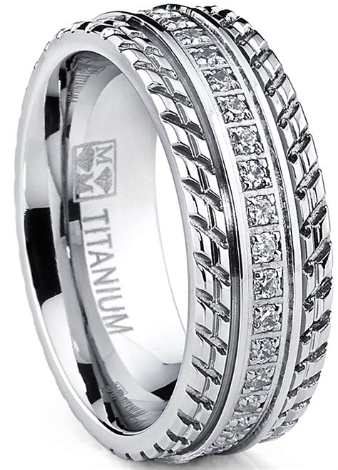 ringwright  mens titanium wedding band engagement eternity ring