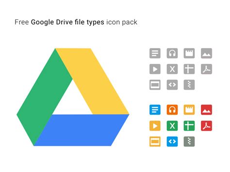 google drive file types icons pack  denis zakalinsky  dribbble