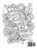 Coloring Pages Book Adult Work Quotes Sheets Amazon Books Inspirational Good Mandala Big Color Life Flower Quote Positive Hard Meditation sketch template