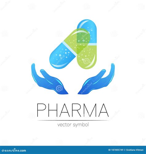 pharmacy vector symbol  hands  pharmacist pharma store doctor  medicine modern