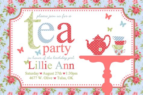 tea party invitations template party invitation collection