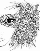 Coloring Adult Creative Faces Fanciful Haven Pages Patterns Adults Face Printable Pattern sketch template