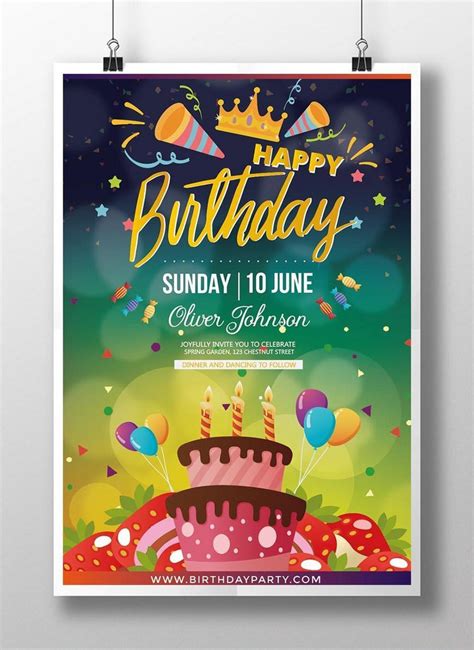 happy birthday poster template imagepicture
