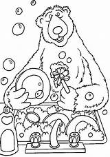 Bear Big House Blue Coloring Pages Inthe Dishes Doing Netart Color sketch template