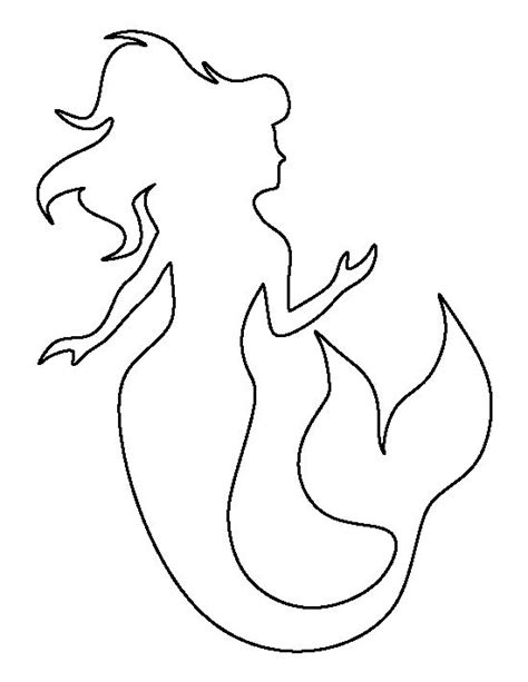 mermaid pattern   printable outline  crafts creating