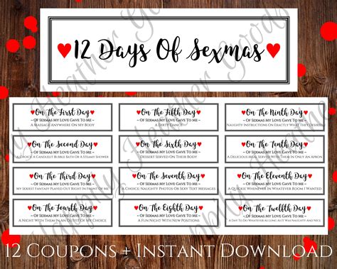 12 Days Of Sexmas Naughty Christmas T Printable Naughty Etsy